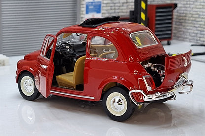 1968 Fiat 500L - Red 1:24 Scale Car