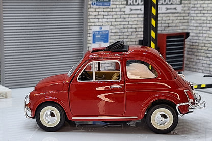 1968 Fiat 500L - Red 1:24 Scale Car