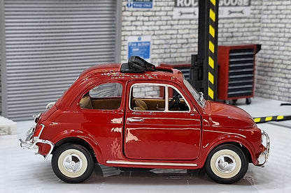 1968 Fiat 500L - Red 1:24 Scale Car