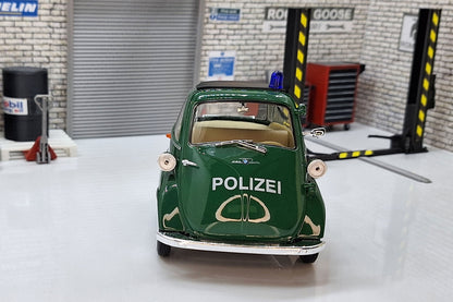 Polizei BMW Isetta  Green Bubble Car 1:18 Scale Car Model