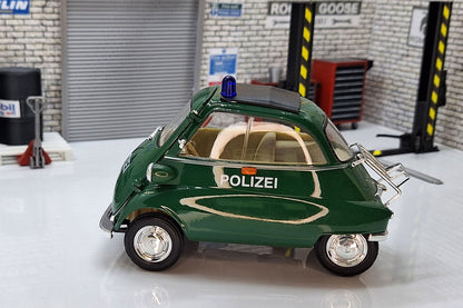 Polizei BMW Isetta  Green Bubble Car 1:18 Scale Car Model