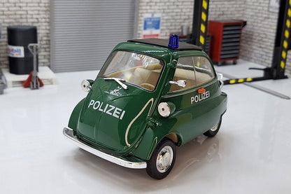 Polizei BMW Isetta  Green Bubble Car 1:18 Scale Car Model