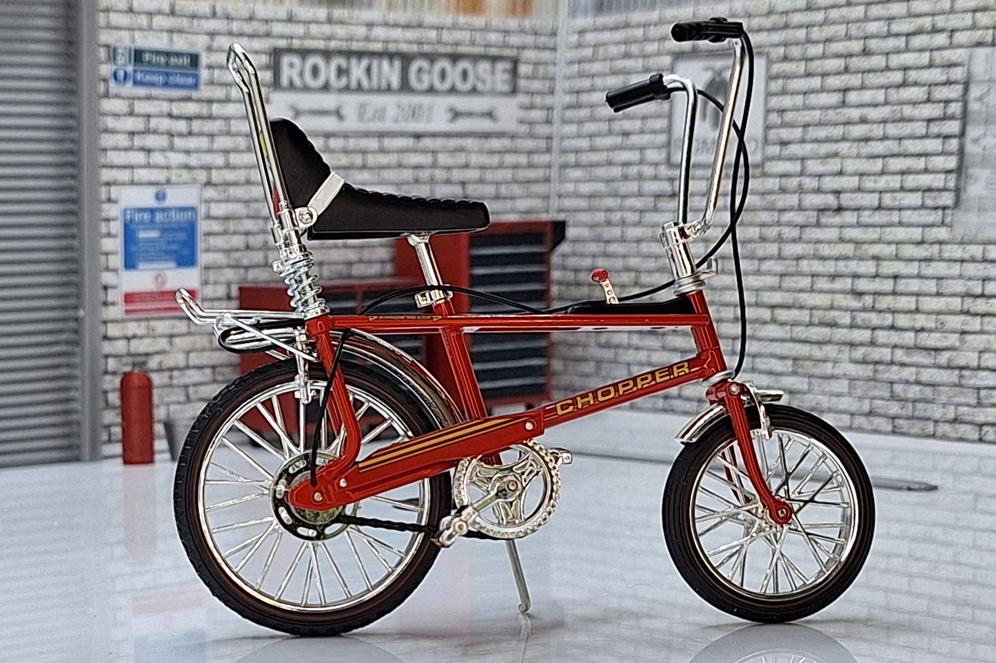 Raleigh Chopper Bicycle Red MK2  1:12 Scale