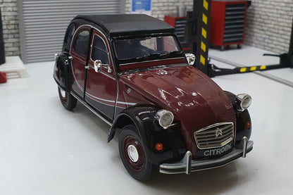 Citroen Charleston 2CV 1982 - Burgundy/Black 1:24 Scale