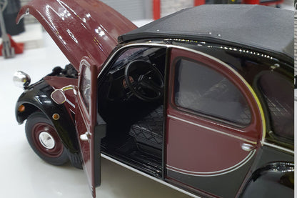 Citroen Charleston 2CV 1982 - Burgundy/Black 1:24 Scale