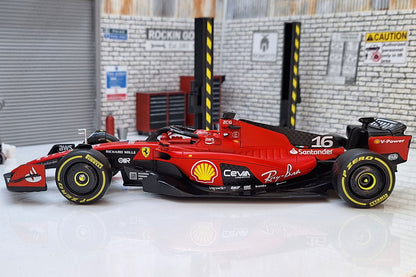 Ferrari F1 Formula 1 Car Charles Leclerc #16  2023 1:24 Scale Car Cased