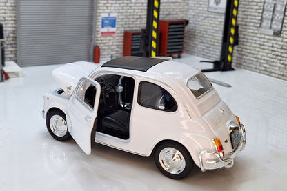 Fiat 500 - White 1:24 Scale Car