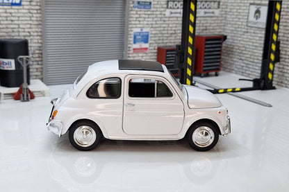 Fiat 500 - White 1:24 Scale Car