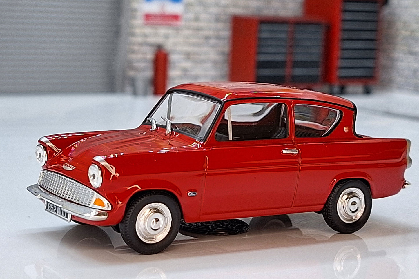 Ford Anglia 105E Saloon - Monaco Red 1:43 Scale