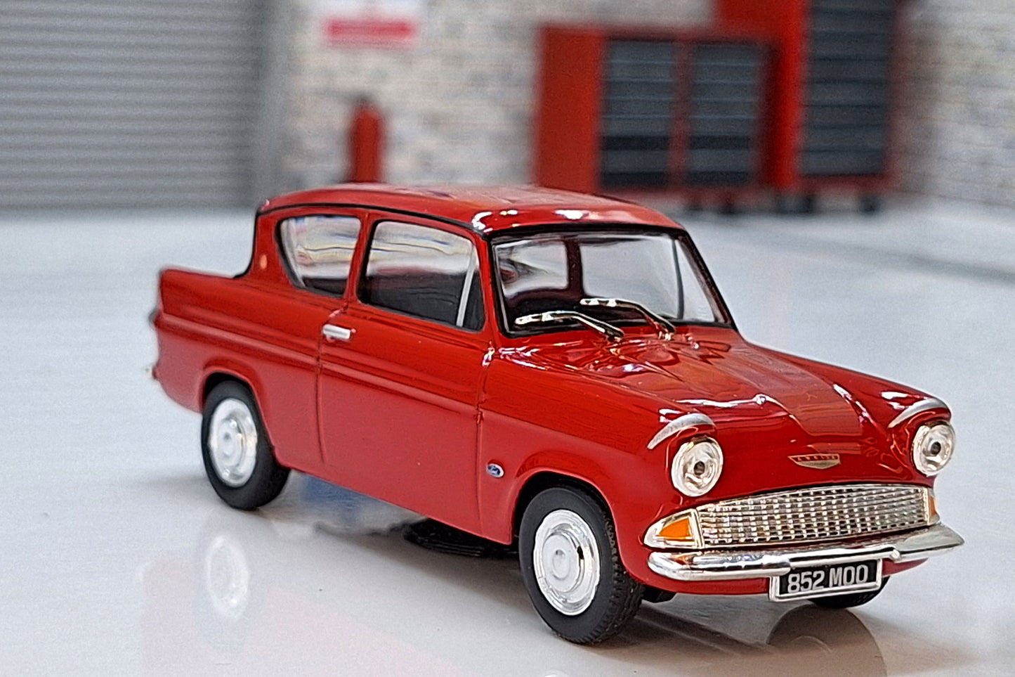 Ford Anglia 105E Saloon - Monaco Red 1:43 Scale