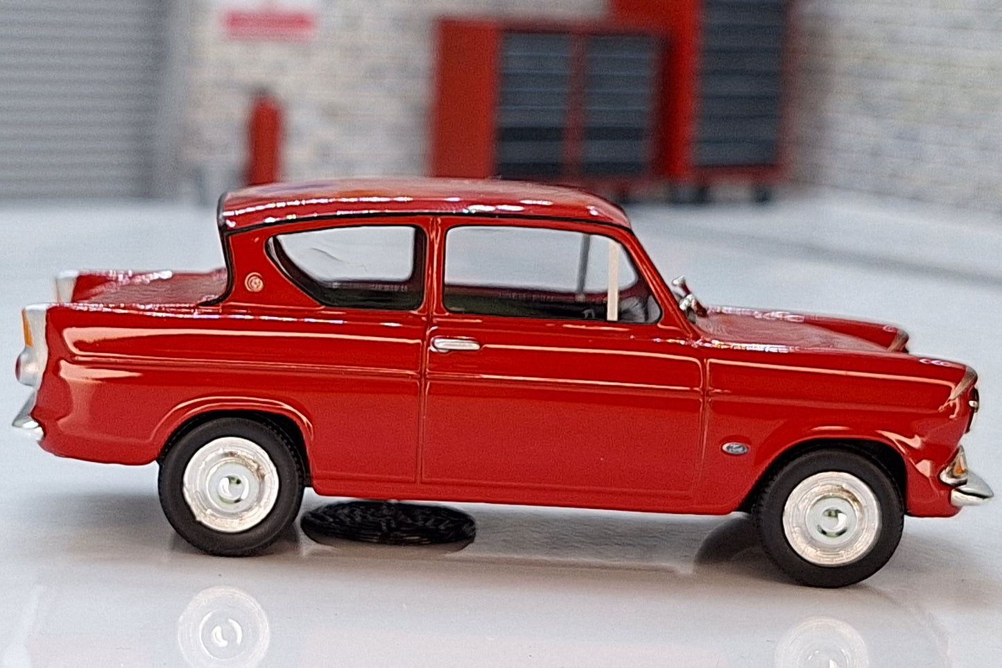 Ford Anglia 105E Saloon - Monaco Red 1:43 Scale