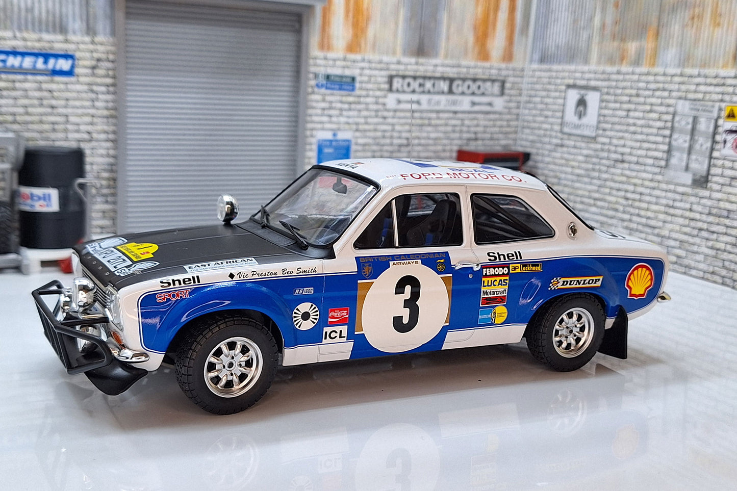 Ford Escort MkI RS 1600 #3 Safari Rally 1973 V.Preston Jr./B.Smith 1:18 Scale