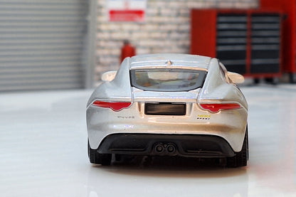 Jaguar F-Type R Silver 1:43 Scale Car Bburago