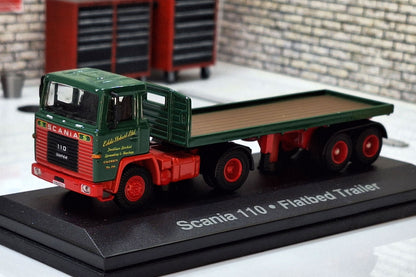 Scania 110  Flatbed Trailer Eddie Stobart Truck 1:76 Scale Model