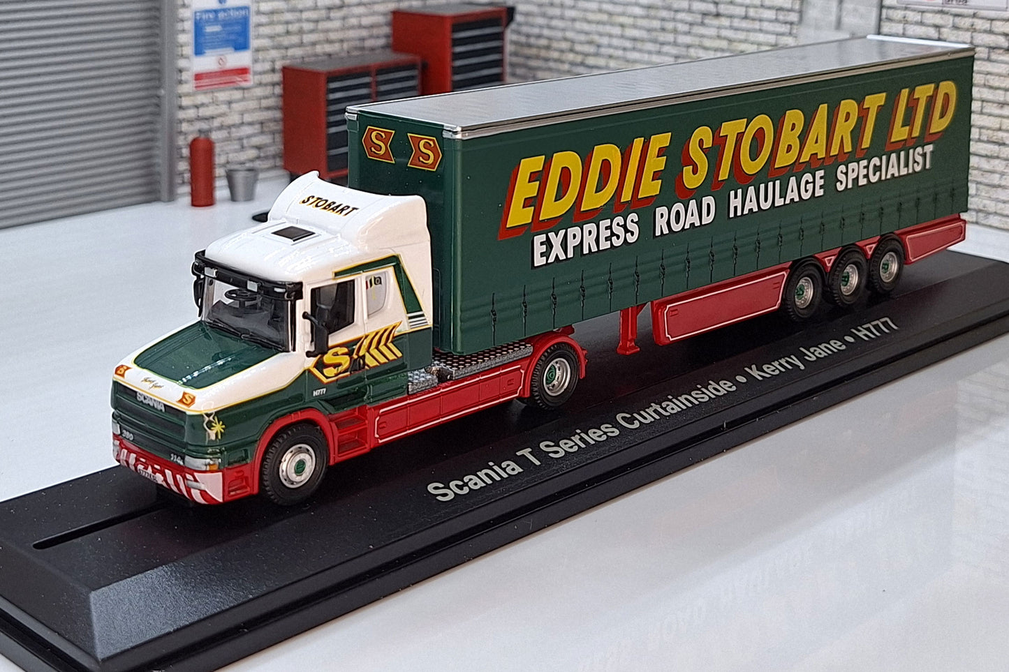 Scania T Series Curtainside Trailer - Kerry Jane -  Eddie Stobart Truck 1:76 Scale Model