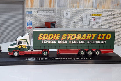 Scania T Series Curtainside Trailer - Kerry Jane -  Eddie Stobart Truck 1:76 Scale Model