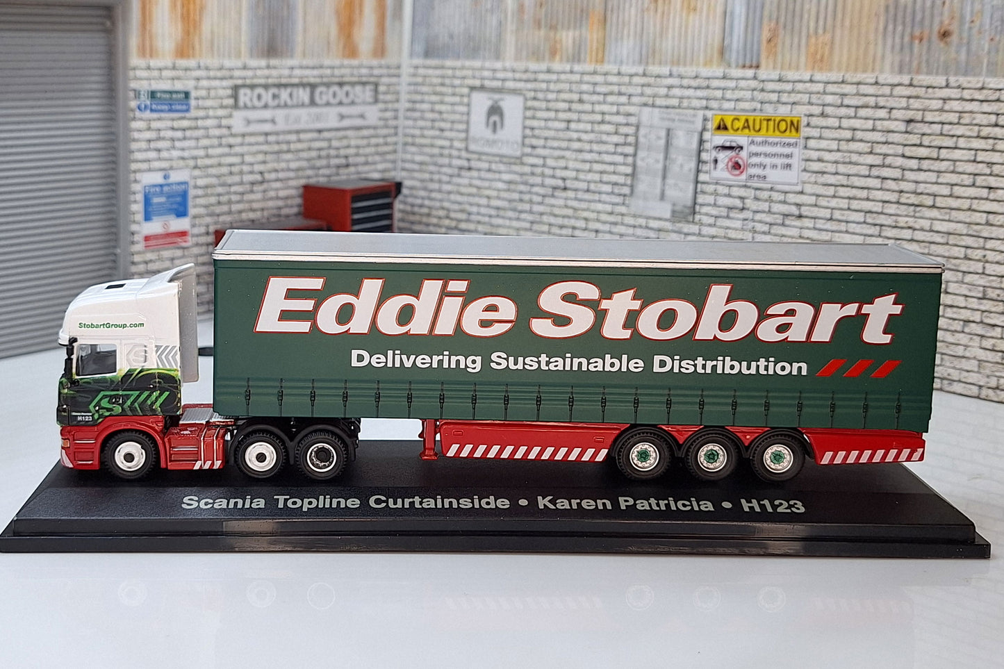 Scania Topline Curtainside - Karen Patricia - H123 -  Eddie Stobart Truck 1:76 Scale Model