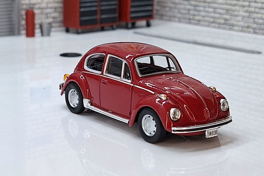 Early Volkswagen Beetle Burgundy Red  1:43 Scale