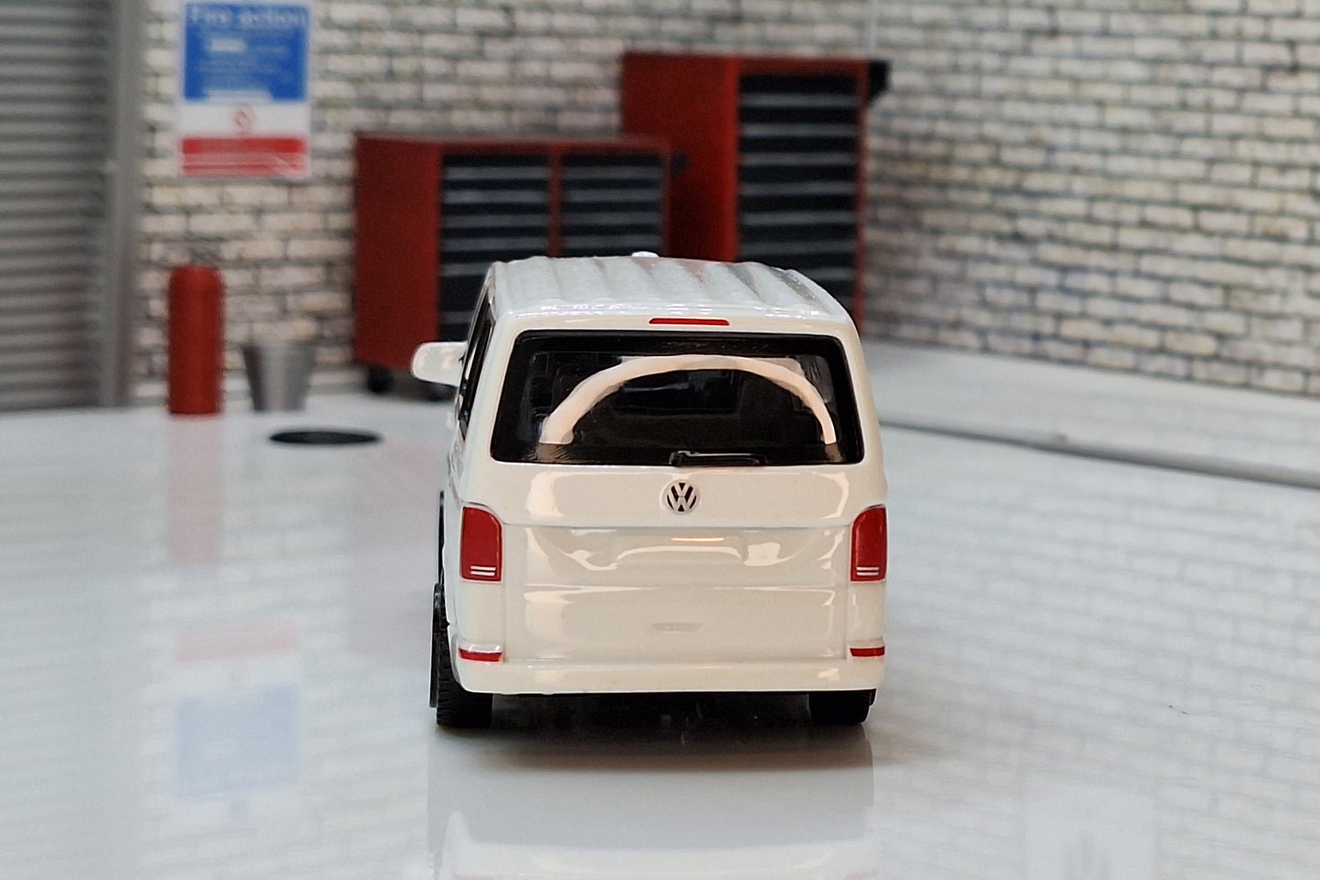 VW T6.1 BUS 2020 White 1:43 Scale Camper Van Street Fire