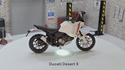 Ducati DesertX White  1:18 Scale