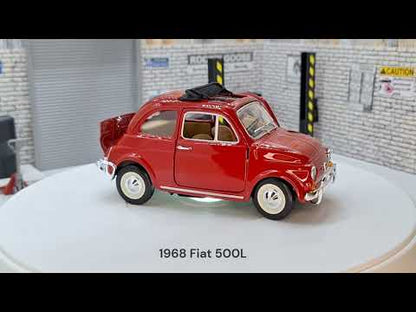 1968 Fiat 500L - Red 1:24 Scale Car