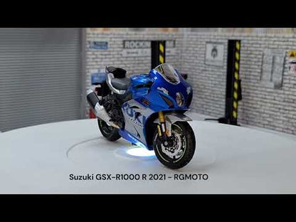 Suzuki GSX-R1000 R 2021 Silver/Blue 1:18 Scale