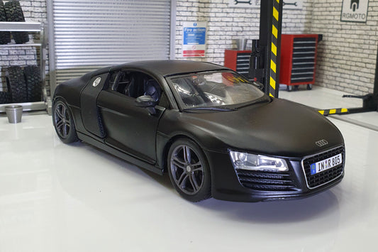 Audi R8  Matte Black1:24 Scale Car Model