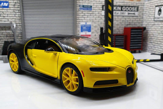 Bugatti Chiron - Yellow 1:24 Scale Car Model