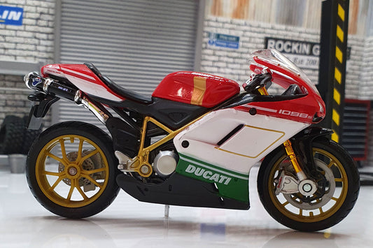 Ducati 1098S - White/Red/Green 1:18 Scale