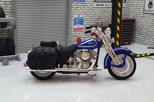 Harley Davidson FLSTS Heritage Springer 1999 Blue  1:18 Scale Model