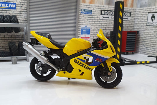 Suzuki GSX-R600 Yellow 1:18 Scale Motorcycle